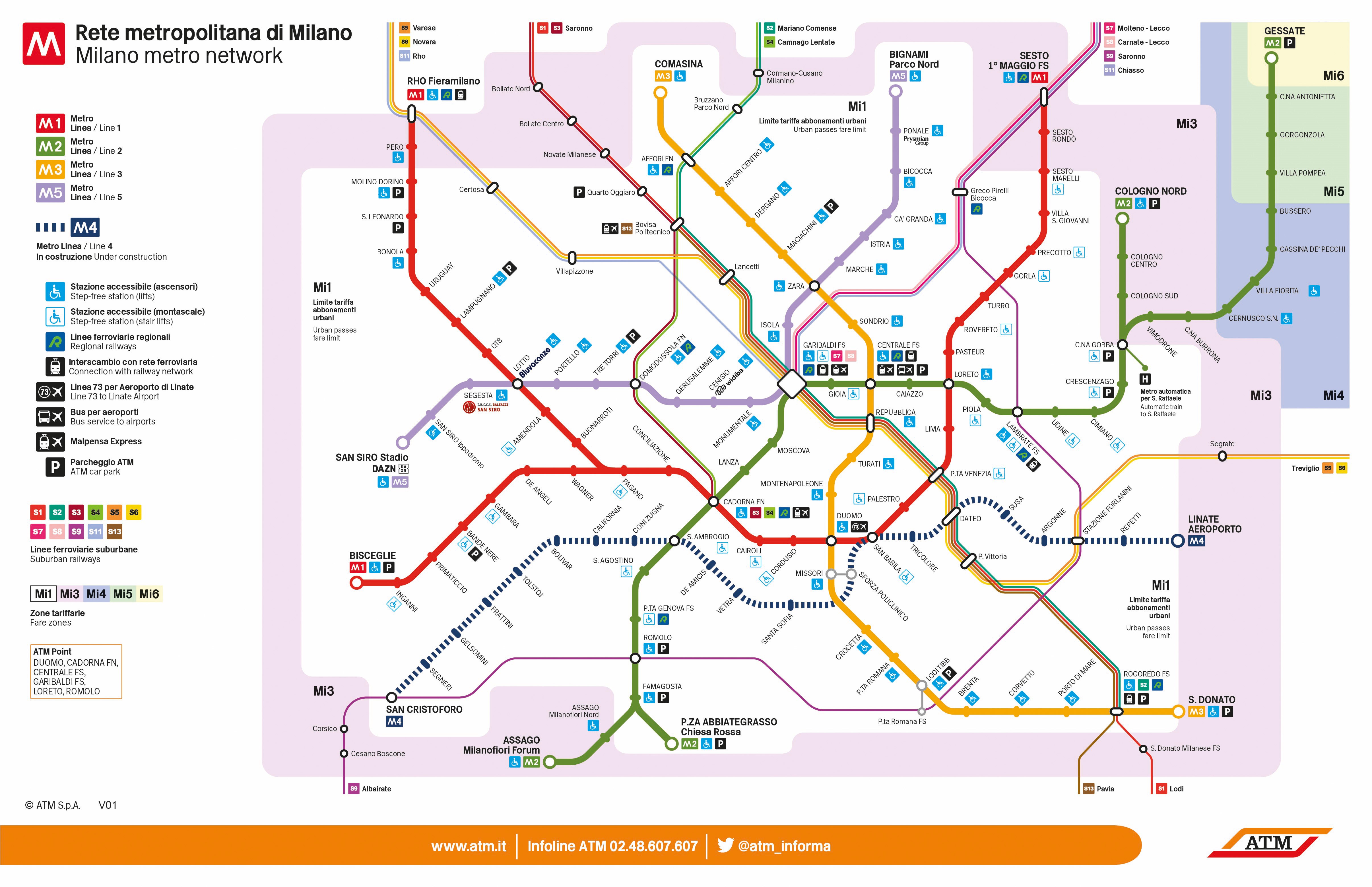 Mil N Transporte P Blico C Mo Moverse Metro Tranv A Bus   Schema Rete Metro 